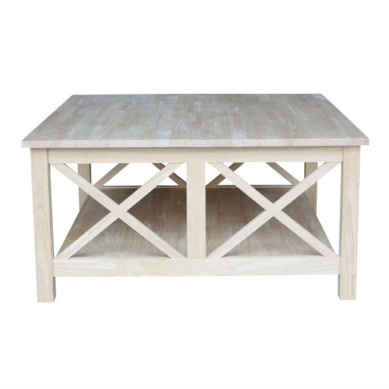 Solid Wood Unfinished Square Coffee Table