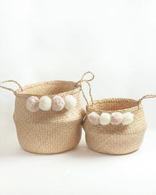  Sweet Pea Belly Basket Set in Blush and Ivory