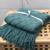 Knitted Diamond Patterned Throw Blanket