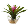 8’’ Tropical Bromeliad In Angled Vase Artificial Arrangement