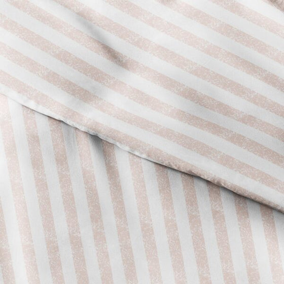 Twin Size Premium Duvet Set in Rugged Striped Light Pink