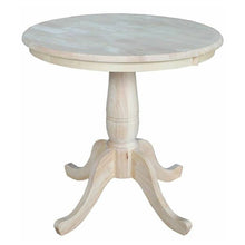  Round 30-inch Unfinished Solid Wood Dining Table with Pedestal Base