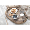 Rustic Wooden Serving Tray with Antiqued Steel Handles