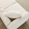 Ivory Velvet Camel Back Sofa with Tufting and Nail Head Trim