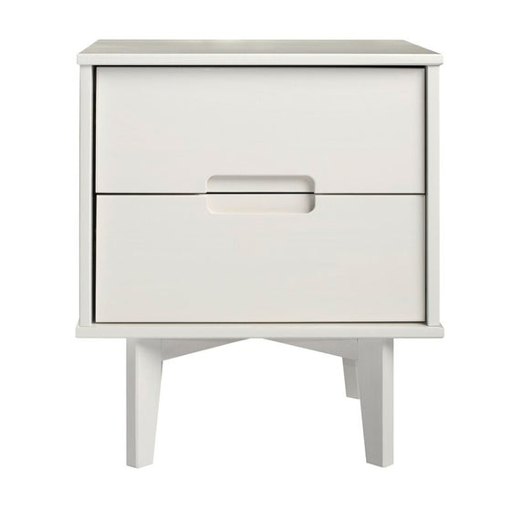 Nordic Style 2 Drawer Solid Wood Nightstand in White