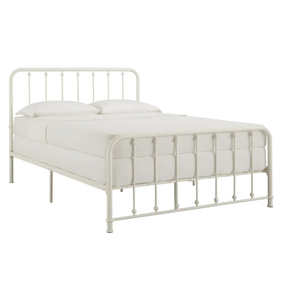 White Metal Spindle Bed