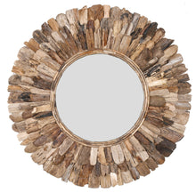  47" Large Round Wood Chuck Mirror (Available for Pre-Order)