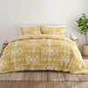 3-Piece Yellow and White Patterned Comforter Set