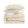 3-Piece Yellow Clipped Jacquard Diamond Duvet Cover Set | Available in King and Queen Sizes