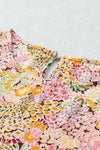 Multicolor Floral Print Smocked Cuffs Long Sleeve Blouse | Available in 2 Patterns