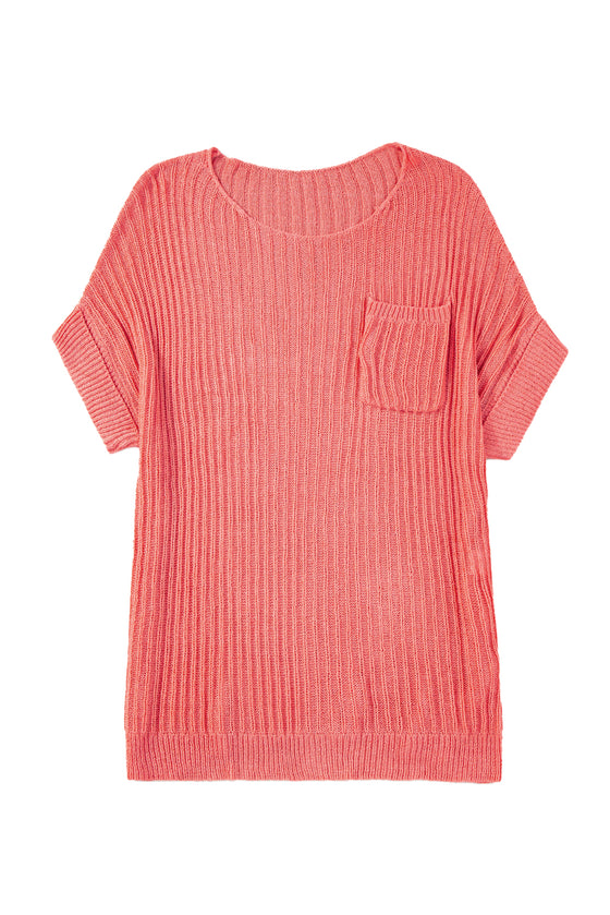 Salmon Colored Baggy Knit Top