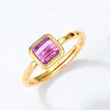 Square Natural Amethyst Ring