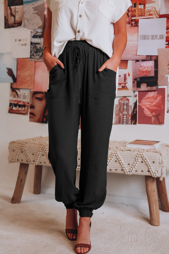 Loose-fit Lantern Linen Pants