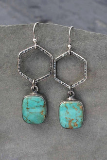  Green Vintage Style Turquoise Geometric Drop Earrings