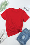 Pink Solid Color Basic Crew Neck Plain Tee | Available in 7 Colors