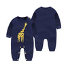 Navy Baby Jumpsuit with Vinal Giraffe Print