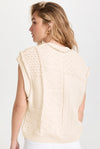 Beige Plain Twist Cable Knitted Top