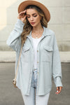 Grey Textured Button Up Shirt Shacket with Pockets | Available in 4 Colors