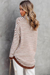 Gray Striped Turtleneck Oversized Sweater | Available in 4 Colors