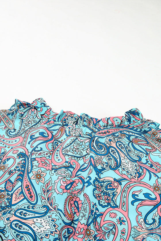 Sky Blue Paisley Maxi Dress