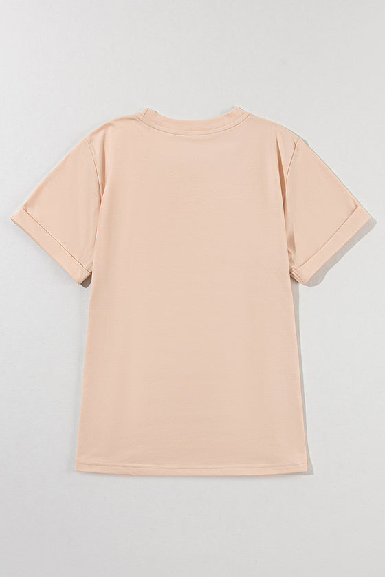 Pink Solid Color Basic Crew Neck Plain Tee | Available in 7 Colors