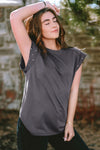 Black Rivet Round Neck T Shirt