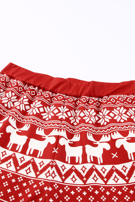 Red Christmas Tree Reindeer Pullover & Pants Loungewear Set