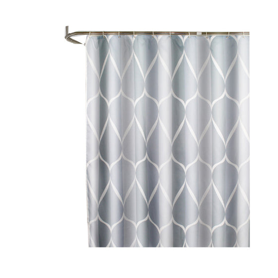 Simple Grey Abstract Lead Design Bathroom Shower Curtain