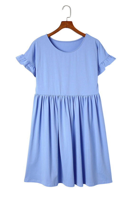 Sky Blue Pleated Dress