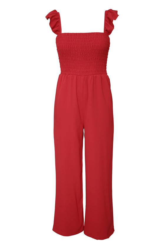 Smocked Ruffled Wide Leg Jumpsuit | Available in 5 Colors