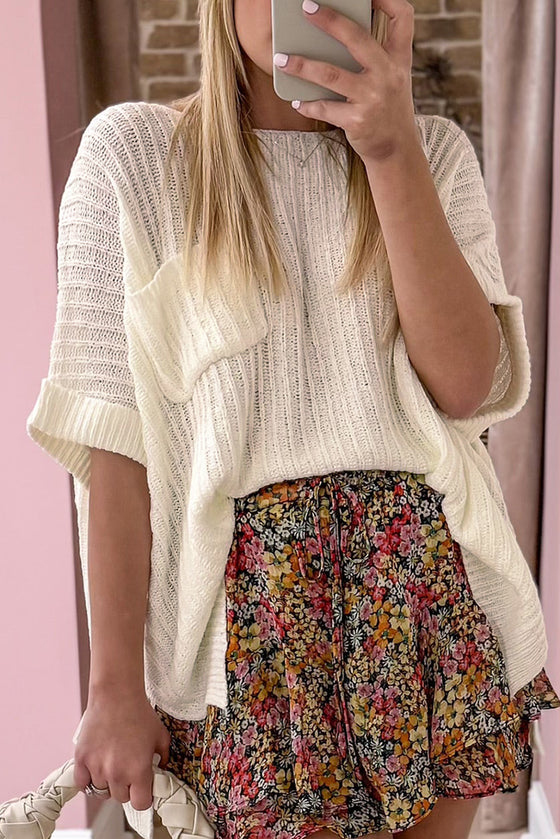 Salmon Colored Baggy Knit Top