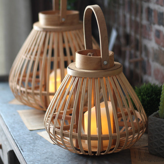 Handmade Bamboo Woven Wind Lantern Candle Holder Decorative Lantern Ornaments