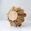 Layered Wooden Petal Votive Candle Holder Set of Two