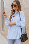 Light Blue Striped Button-up Shirt | Available in 3 Colors