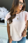 Pink Textured Tiered Ruffle Top | Available in 2 Colors