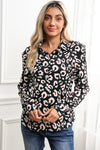 Black Leopard Print Button-Up Shirt