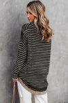 Gray Striped Turtleneck Oversized Sweater | Available in 4 Colors