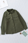 Khaki Lattice Texture Pockets Button Up Quilted Shacket | Available in 4 Colors