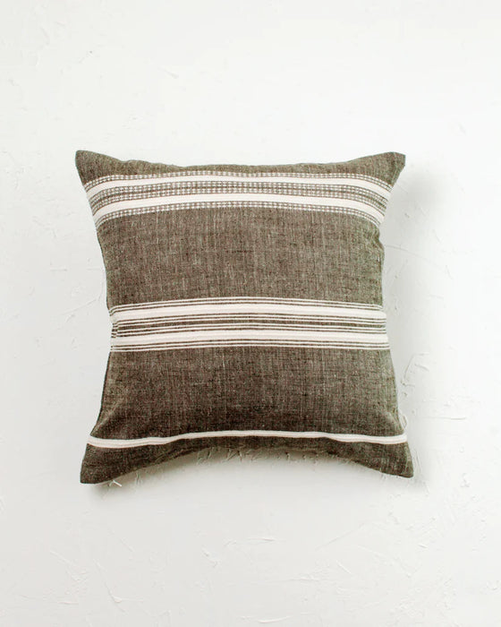 18" Aden Throw Pillow Cover -Grey and Natural