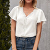 Loose Ruffle Short-sleeved Shirt