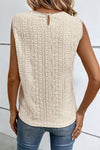 Apricot Lace Crochet Sleeveless Top