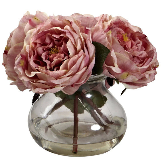 Roses with Glass Vase