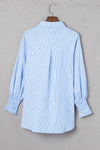 Light Blue Striped Button-up Shirt | Available in 3 Colors