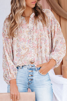  Pink Paisley Boho Blouse