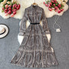 Long Pleated Chiffon Dress