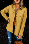 Beige Button Up Patch Pocket Corduroy Shacket | Available in 3 Colors