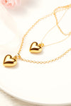 Gold Valentine Multi Layer Heart Shape Pendant Necklace