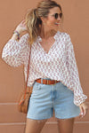 White Boho Floral Blouse