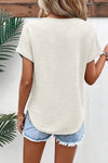 Ivory V-Neck Textured Blouse