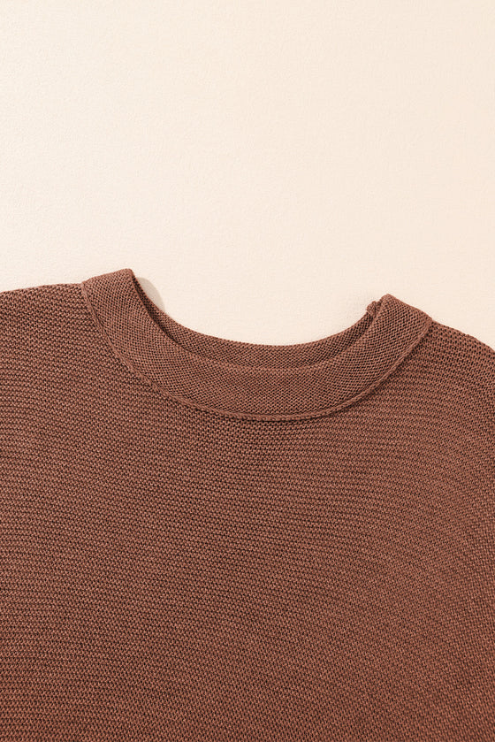 Coffee Batwing Sleeve Sweater | Available in Beige